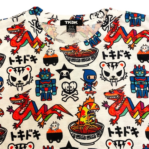 NEW Tokidoki Ninja Dragon Sushi Kaiju Monster Ramen T-Shirt Men’s Large Tee NWT - Picture 3 of 3